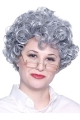 Natural Lookin grey Lady Curly Short Lace Front Human Hair Wigs For Older Women