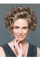 \Women Short Curly Hairstyles Natural Looking Synthetic Hair Wigs Rose 120% Density Lace Front  Wigs 8Inch