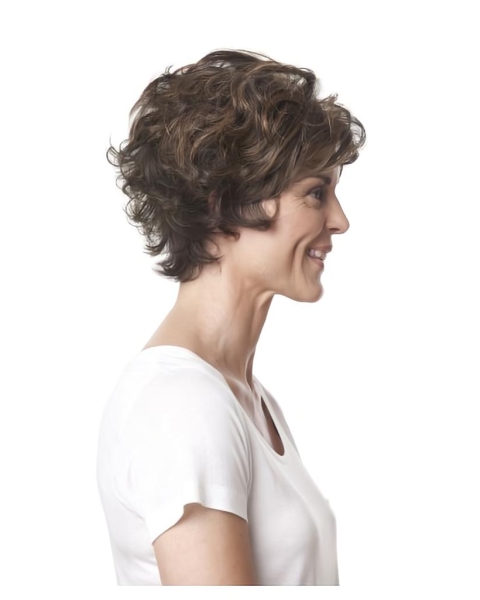 Cheap Cool Lace Front Curly Short Lace Front Synthetic Wigs