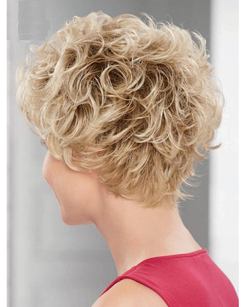 Fashional Short Curly Blonde Layered Beautiful Syntheric Wigs