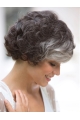 Amazing Short Curly White Exquisite Classic Synthetic Wigs For Old Women