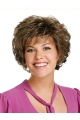 Short Curly Sassy Brown Women's Brown Color Capless Synthetic Wigs