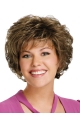 Short Curly Sassy Brown Women's Brown Color Capless Synthetic Wigs