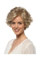 High Quality Curly Blonde Color Layered Popular Lace Front Synthetic Wigs For Women