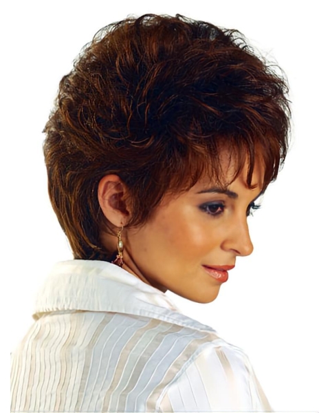 Comfortable Brown Short Curly Bob Hairtype Synthetic Hair Curly Women Wig 12 Inches