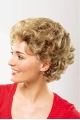 Womens Short Curly Blonde Synthetic Classic Capless Wigs 8inch For Older Women