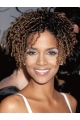 Halle Berry Short Curly Brown Lace Front Wigs Without Bangs