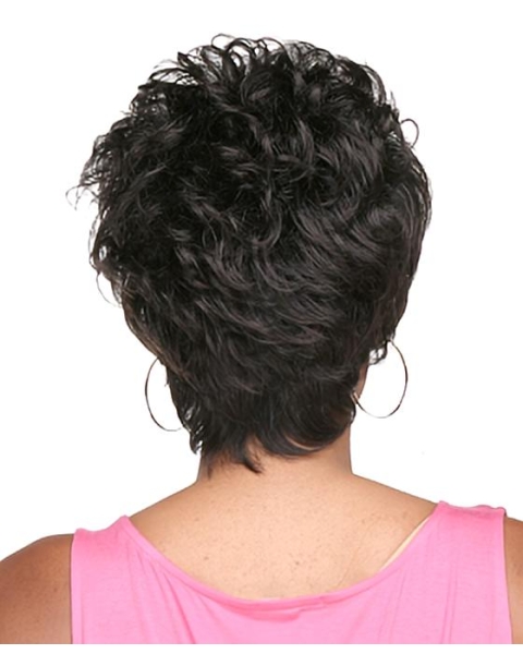 Glamorous Natural Looking Black Curly Short African American Wigs For Black Women