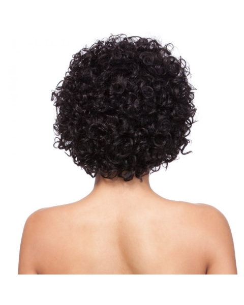 Fashionable Natural Looking Black Curly Short Synthetic Capless Wigs For Women 10inch