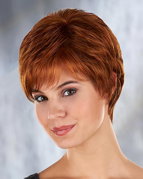 Cool Style Auburn Curly Synthetic Refined Short Capless Wigs 8Inch