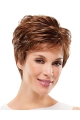 New Arrival Charming Polite Auburn Curly Short Synthetic Capless Wigs