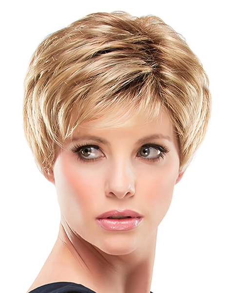 New Arrival Charming Polite Auburn Curly Short Synthetic Capless Wigs