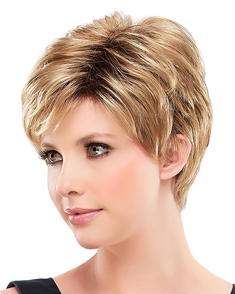 New Arrival Charming Polite Auburn Curly Short Synthetic Capless Wigs