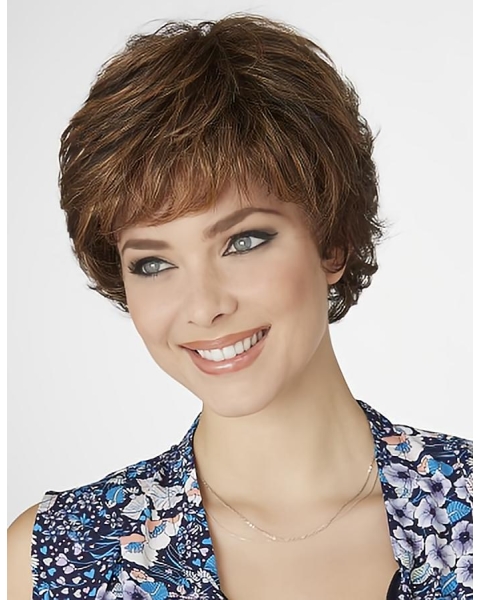 Amazing Brown Curly Short Synthetic Wigs