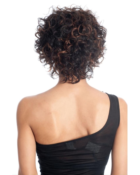 Brown Curly Short African American Wigs