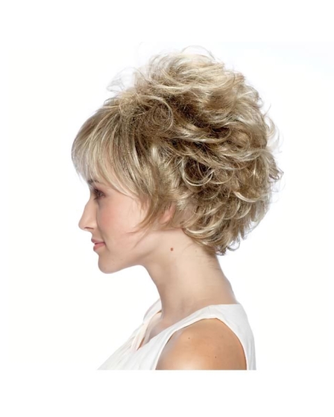 Blonde Curly Synthetic Soft Short Wigs