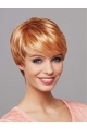 Short Blonde 8" Straight Synthetic Mono Wig