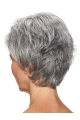 Short Grey Straight 8inch Cheap Classic Lace Front Synthetic Wig