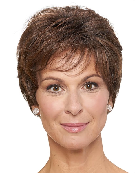 New Arrival  Short Brown Straight 8inch Classic Lace Front Wig On Sale