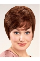 High Quality Short Auburn With Bangs Straight Synthetic Lace Front Wigs For Women 