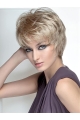 Straight Short Blonde Synthetic Boycuts Mono Wig False