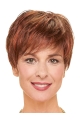 Red Straight Short Layered Monofilament Wigs