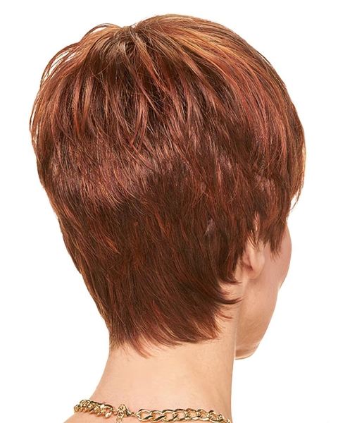 Red Straight Short Layered Monofilament Wigs