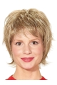 Blonde Straight Short Layered Ready To Wear Monofilament Wigs