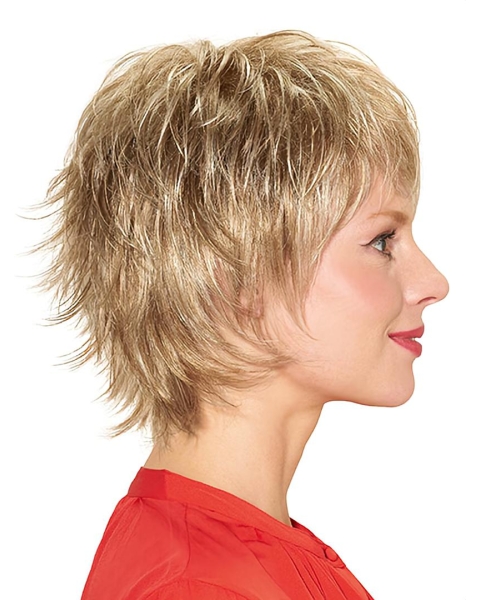 Blonde Straight Short Layered Ready To Wear Monofilament Wigs