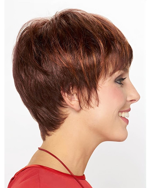 8" Straight Capless Synthetic With Bangs Ladies Short Wigs