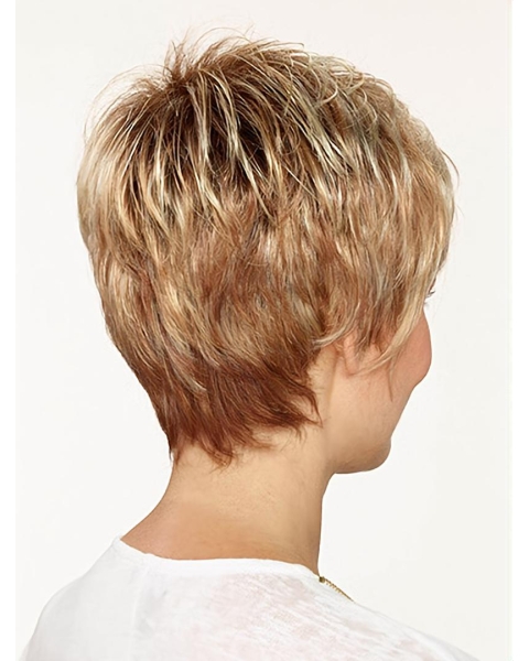 Straight Boycuts Capless 8" Blonde Good Quality Synthetic Wigs