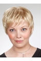 8" Blonde Short Layered Straight Synthetic Wigs