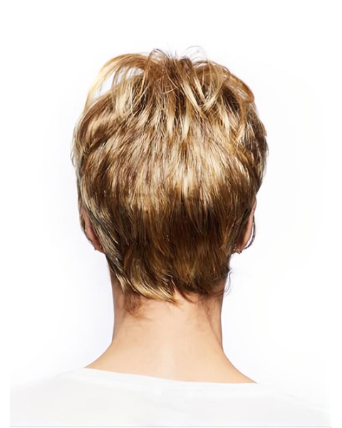 Short Monofilament Straight Blonde Wigs