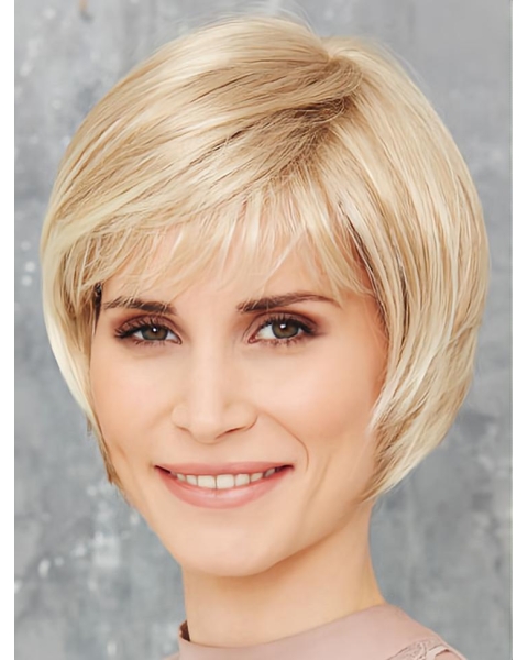 Monofilament Blonde Synthetic 8" Short Bob Wigs