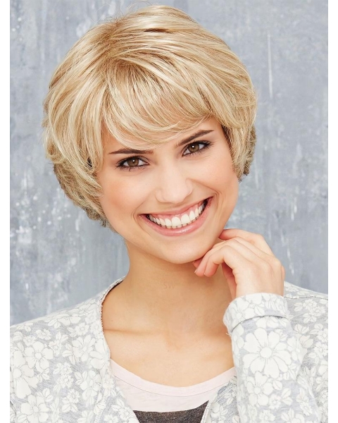 Monofilament Blonde Synthetic 8" Short Bob Haircuts