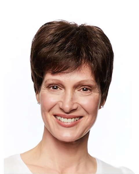 Short Monofilament Straight Brown Wigs For Women