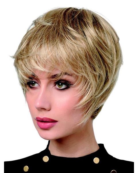 6" Straight Monofilament Synthetic Boycuts Short Wigs