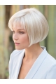 Platinum Blonde Short Straight Bob Realistic Capless Wigs