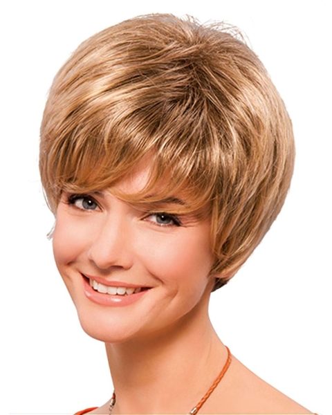 Synthetic 8" Straight Short Blonde Classic Wigs