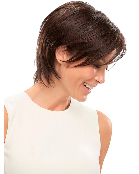 Synthetic Layered Auburn Straight 8" Short Wig