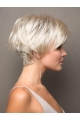 Capless Straight 4" Platinum Blonde Synthetic Short Wigs