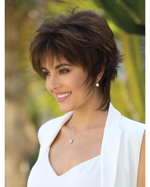 Straight 6" Short Brown Bob Capless Wigs New Styles For 2019