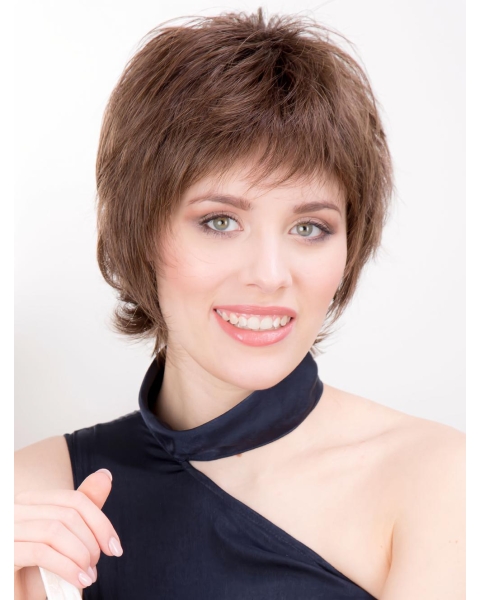 Monofilament Synthetic Straight 8" Short Wigs