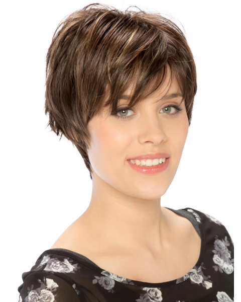 Designed Monofilament Synthetic Straight 8" Short Wigs