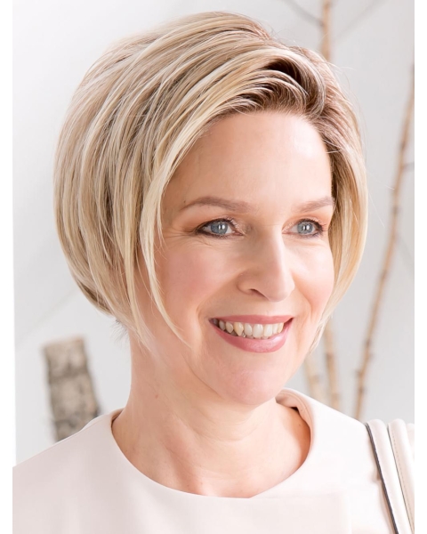 Online 8" Short Straight Blonde Bob Wigs