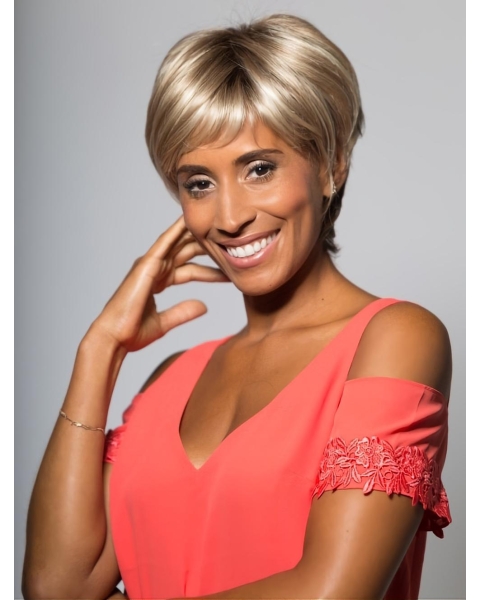 Best Short Straight Blonde Boycuts African American Wigs