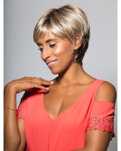 Best Short Straight Blonde Boycuts African American Wigs