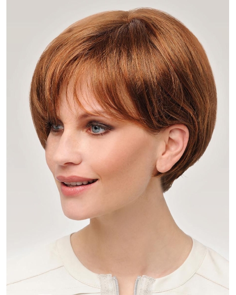 Popular 8" Short Straight Auburn Bob Wigs