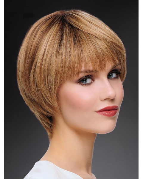 100% Hand-tied 8" High Quality Blonde Bobs Human Hair Wigs