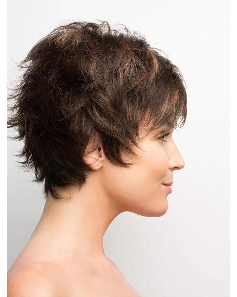 Boycuts Brown 8" Sassy Short Wigs